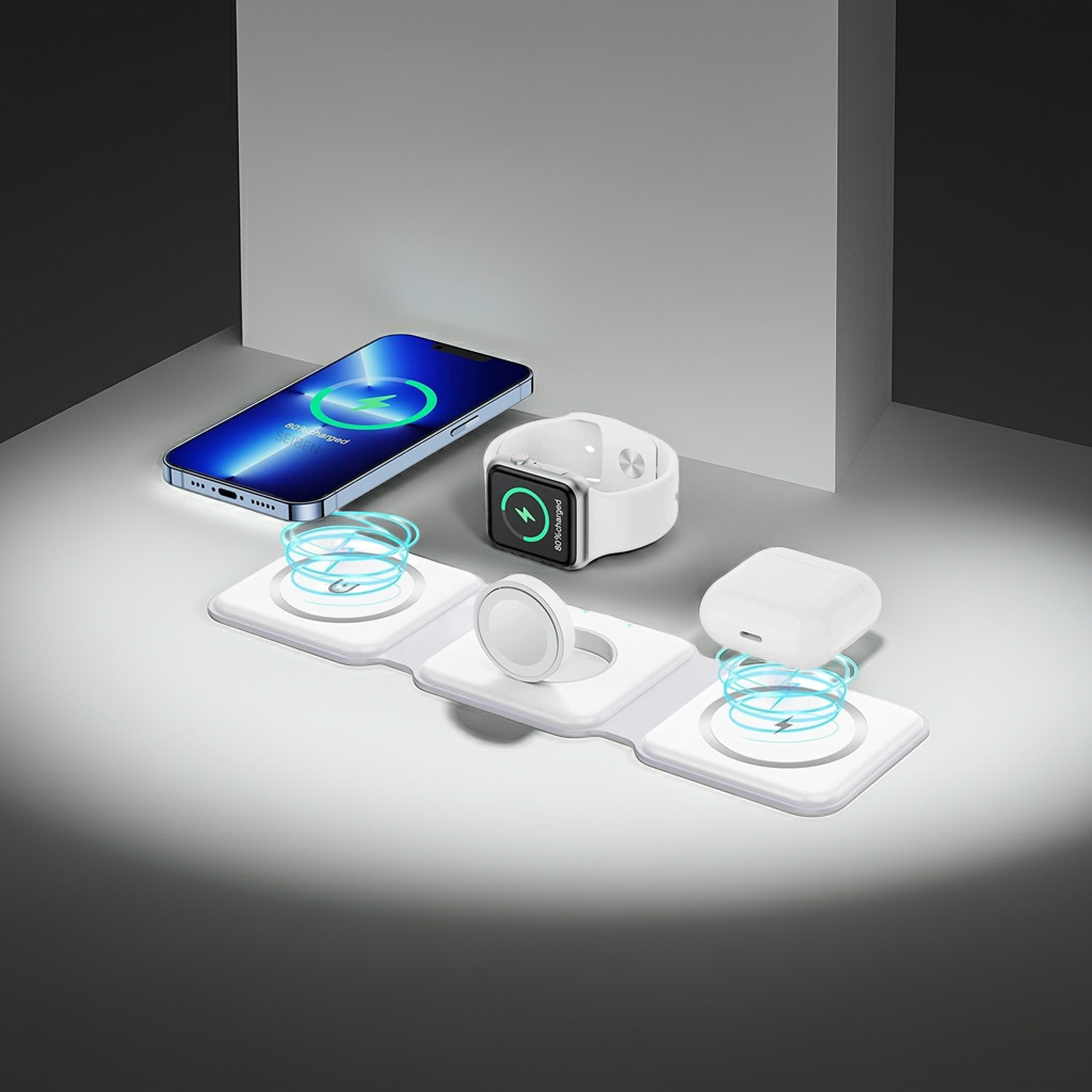 3 in 1 Magnetic Foldable MagSafe Wireless Charger for iPhone 16 to 12 Series