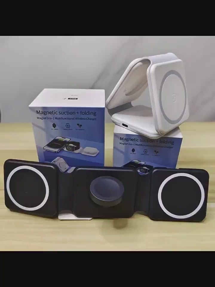 3 in 1 Magnetic Foldable MagSafe Wireless Charger for iPhone 16 to 12 Series